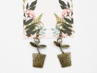 kolczyki Roślinki kwiaty vintage vegan boho NB148