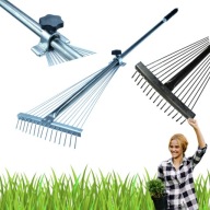 GRABIE OGRODOWE METALOWE REGULOWANE DO LIŚCI TRAWY TRAWNIKA OGRODU