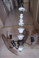 ŻYRANDOL PORCELANA Z KLOSZAMI