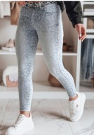 Spodnie rurki skinny jasny jeans panterka S