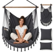 FOTEL WISZĄCE KRZESŁO BRAZYLISKIE HUŚTAWKA BOHO OGRODOWA NA BALKON TARAS