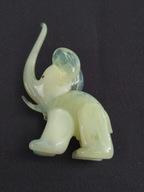 Szklana słonik, ręczna robota, szkło uranowe 5,4cm, Jarosław Brychta (A53)