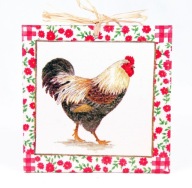 Robótkownia Kafelek obrazek 15x15 Ptak ptaki Kurka w ramce w pr.