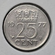 *HOLANDIA [0037]*25 centów 1977 Juliana (królowa Holandii), Korona 25 CENT