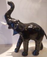 RZEZBA VINTAGE SŁOŃ SKÓRA NATURALNA BLACK ITALY 70s 50 CM