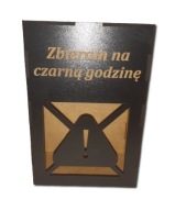 Skarbonka drewniana HDF, na czarną godzinę, dąb sonoma, amari, biały,czarny