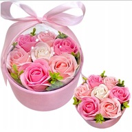 FLOWERBOX KWIATY MYDLANE BUKIET KWIATÓW W PUDEŁKU RÓŻE WALENTYNKI KOBIETY