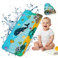 MATA DO WANNY ANTYPOŚLIZGOWA DLA DZIECKA DUŻA 100x40 CM PRZYSSAWKI OCEAN