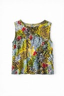 Kolorowy top w kwiatowo-zwierzęcy wzór vintage tropical jungle lato Usha M