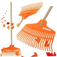 GRABIE OGRODOWE DO LIŚCI TRAWY PLASTIKOWE LEKKIE TRZONEK 21 ZĘBY GRABKI KIJ