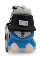 Brelok Miś w Niebieskiej Bluzie Uroczy Gumowy Breloczek do Kluczy i Plecaka