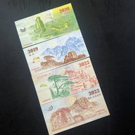 Kolekcja 4 banknotów kolekcjonerskich Cztery Słynne Góry Chin UV UNC Smart