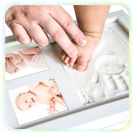 RAMKA Z GLINKĄ ODCISK RĄCZKI STÓPKI DZIECKA 2 ZDJĘCIA BABYSHOWER PREZENT