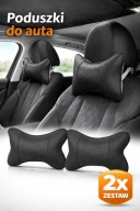 Zestaw 2 szt ergonomiczne poduszki samochodowe na kark czarne uniwersalne
