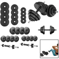 ZESTAW DO ĆWICZEŃ TRENING HANTLE BITUMICZNE REGULOWANE PRETORIANS 2X10 KG