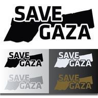 Naklejka bez tła na auto SAVE GAZA Palestyna stop war wodoodporna