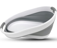 Kosz na pranie składana silikonowa 25L owalna biała wanienka miednica okrąg