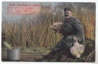 I WOJNA WOJSKOWY PROWIANT W GARNKU SZCZUPAK RYBA ŚWINKA KURA 1916