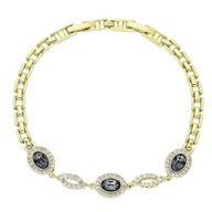 85904 Bransoletka stal chirurgiczna 316L pozł. 14k SILVER NIGHT Swarovski