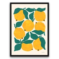 Plakat z ramą 50x70cm Cytrynowa abstrakcja Owoc Kuchnia Nowoczesny Design