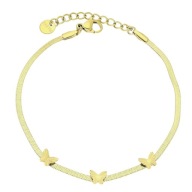 79912 Bransoletka złota stal chirurgiczna motylki