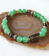 Bransoletka uzdrowienie finansów (Awenturyn Piryt Kwarc Dymny)