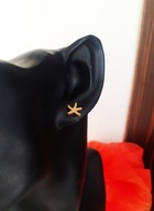 Kolczyki Złote Brokatowe Małe Wkrętki Rozgwiazdy Stal Chirurgiczna