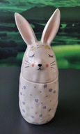 Uroczy ceramiczny pojemnik z zajączkiem – dekoracja
