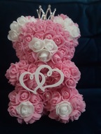 Miś z róż ( rękodzieło) prezent na Walentynki i nie tylko.