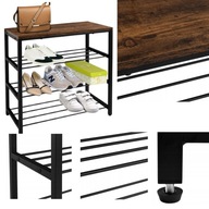 SZAFKA NA BUTY PÓŁKA SOLIDNA JAKOŚĆ 3 PIĘTRA METALOWA Z DREWNIANĄ PÓŁKĄ