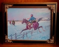 UŁAN - W POGONI ZA WROGIEM- OBRAZ OLEJNY NA PŁÓTNIE-J.KOSSAK