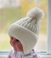 Grube czapeczki dla noworodków NA USZY 0-6m