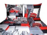 pościel bawełna lux 180x200 + 2x70x80 guzik B 220-3 Paris London New York