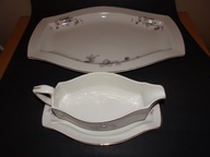 Ćmielów serwis Lwów, porcelana l. 30-te, sosjerka, półmisek, retro, vintage