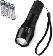 NOWA LATARKA LED 200 LUMENÓW 5 TRYBÓW ŚWIECENIA Z BATERIAMI AMAZON BASICS