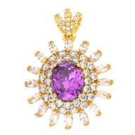 51540 ZAWIESZKA 18K POZŁACANA 31/23 MM elegancka z cyrkoniami