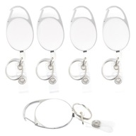 5X SKI-PASS BRELOK NA INDENTYFIKATOR Z KARABIŃCZYKIEM KÓŁECZKO KLIPS BIAŁY