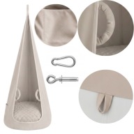 HUŚTAWKA KOKON DLA DZIECI VELVET NAYILU BEŻOWY WISZĄCY ZESTAW MONTAŻOWY