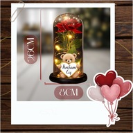 WIECZNA RÓŻA W SZKLE PREZENT NA WALENTYNKI ŚWIECĄCA LAMPKA LED DLA NIEJ