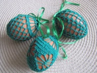 Szydełkowe koszulki na jajko 100% bawełna zestaw Zielony