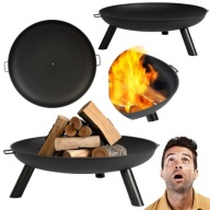 PALENISKO OGRODOWE 80 CM DUŻE GRILL TRÓJNÓG NA OGNISKO STALOWY + POGRZEBACZ