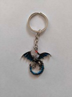 Metalowy Brelok Breloczek do kluczy Niebieski Smok Latający Dragon