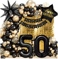 ZESTAW BALONÓW NA 50 URODZINY DEKORACJA GIRLANDA ŚCIANKA KURTYNA XXL