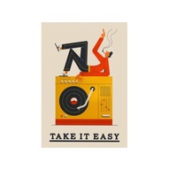 Plakat „Take It Easy” – Muzyczny Klimat Vintage