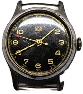 Zegarek RUHLA, czarna tarcza, vintage, niesprawny, stalowy dekiel