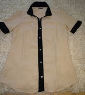 koszula beżowo czarna r. S