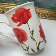 Kubek porcelanowy maki czerwone klasyczny wzór