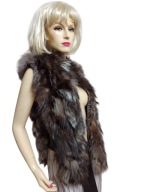 MARINA BABINI kamizelka futrzana z naturalnych lisów jenotów 36/38