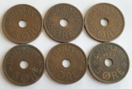 moneta Dania 5 ore 1928 1932 1934 1936