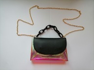 Torebka opalizująca złoty łańcuch